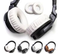 Voarmaks Coussinets de rechange en cuir protéiné épais et souple en mousse compatibles avec casque Pioneer HDJ CUE1 Cue One, HDJ500 DJ - Blanc