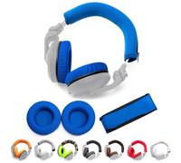 Voarmaks Coussinets d'oreille et bandeau en cuir protéiné doux et épais - Kits de rechange compatibles avec casque DJ Pioneer HDJ-X5 X5BT HDJ-X7 X7BT HDJ-X10 - Bleu
