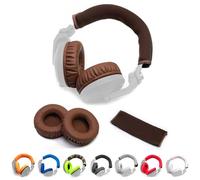 Voarmaks Coussinets d'oreille et bandeau en cuir protéiné souple et épais compatible avec casque DJ Pioneer HDJ-X5 X5BT HDJ-X7 X7BT HDJ-X10, avec rembourrage en mousse à mémoire de forme (marronkits)