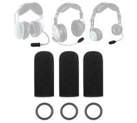 Voarmaks Housse de micro Compatible avec les casques d'aviation David Clark H10-13.4, DC One-X, PRO-X2, DC-Pro X, H10, H20 Series et microphones M-7/M-4/M-5/M-77/DC-87 - 3 housses en mousse
