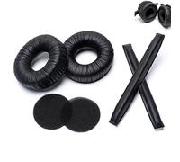 Voarmaks Kit de coussinets en mousse pour casque Sennheiser HD25 HD250BT HD25-ll HD25S Il HMD25 (noir froissé)