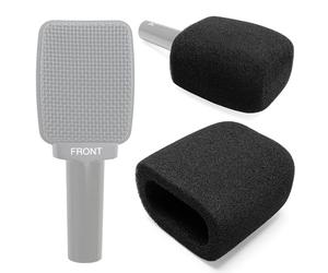 Voarmaks Lot de 2 housses de micro en mousse compatibles avec microphone Sennheiser E609, E906 e609 e906, CAD Audio D80, D82, D84, filtre anti-pop haute densité, noir carré