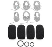 Voarmaks Lot de 4 housses de micro avec filtre anti-pop compatible avec casque de jeu JBL Quantum One, Q1, 100 200 300 350 360 400 600 610 800 810 910 + 12 joints toriques en 3 tailles
