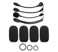 Voarmaks Lot de 4 housses de micro en mousse compatibles avec HyperX Cloud II/Alpha/Alpha S/Mix/Core Gaming Headphone/Cloud Chat Headset + 12 joints toriques en 3 tailles - Pour différentes tailles de