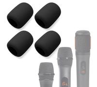 Voarmaks Lot de 4 housses de micro en mousse compatibles avec les microphones sans fil JBL PartyBox, système de deux microphones sans fil, PartyBox Mic 100 Wird en éponge, filtre anti-pop pare-brise