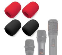 Voarmaks Lot de 4 housses de micro en mousse compatibles avec les microphones sans fil JBL PartyBox, système à deux microphones sans fil, PartyBox Mic 100, filtre anti-pop en éponge pour microphone de