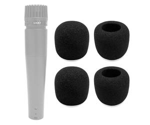 Voarmaks Lot de 4 housses de micro en mousse compatibles avec les micros Shure SM57, Beta 57A, 545SD, 545 SD Series, Pyle PylePro PDMIC78, WEYMIC WM57, filtre anti-pop haute densité