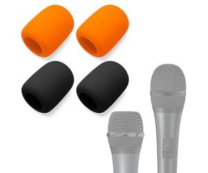 Voarmaks Lot de 4 housses de micro en mousse compatibles avec microphone de karaoké FIFINE UHF double canal sans fil MAONO USB/XLR Podcast Dynamic Microphone HD300T, filtre anti-pop pour pare-brise