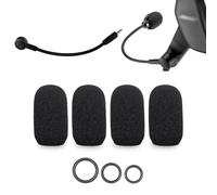 Voarmaks Lot de 4 housses en mousse compatibles avec casques Bose ProFlight Series 2, Audeze Maxwell, Xbox, PS5 + 12 joints toriques en 3 tailles - pour différentes tailles de micro - Filtre anti-pop