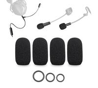Voarmaks Lot de 4 housses en mousse compatibles avec microphone V-MODA BoomPro, microphone sans fil Antlion ModMic pour casque + 12 joints toriques en 3 tailles - Filtre anti-pop pour pare-brise
