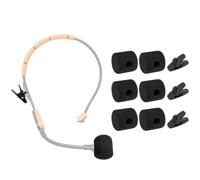 Voarmaks Lot de 6 housses de micro SM31 + 3 clips compatibles avec microphone Shure SM31 PGA31, casque de fitness RK379 RK377, kit d'accessoires pour micro, pare-brise, filtres anti-pop, noir