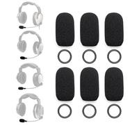Voarmaks Lot de 6 manchons de micro - Compatible avec les casques d'aviation Lightspeed Zulu 3, Sierra, Tango, PFX - 6 housses de micro en mousse + 6 joints toriques