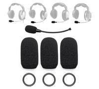 Voarmaks Manchon de micro compatible avec casque Lightspeed Zulu 3, Sierra, Tango, PFX - 3 housses de micro en mousse + 3 joints toriques