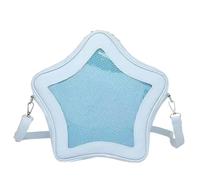 Vobomo Sac à dos en cuir synthétique avec épingles et épingles en forme d'étoile, bleu, Rétro