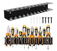 VOBOR 2 in 1 Porte Outils Mural 40cm, Trou ∅ 7.7/15.5mm, Support Tournevis Porte Pinces avec Vis et Tubes D'expansion, pour Garage, Atelier et Salle À Outils, Modèle C