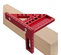 VOBOR 3D Multi Angle Équerre Menuisier 22.5-90°, Multifonctionnel en Aluminum Règle de Équerre Charpentier avec 11 Différents Types de Trous, Règle de Mesure pour le Travail du Bois