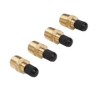 VOBOR 4pcs Valve de Réservoir 1/4in Npt, Valve Schrader en Laiton Filetage Mâle 200psi Noyau de Valve Standard Valve en Laiton avec Bouchons d'étanchéité pour la Réparation de