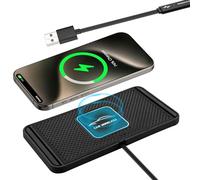 VOBOR Chargeur Induction Voiture, 10W Tapis de Charge sans Fil Rapide Antidérapant, Support Telephone Voiture Induction Universel pour Casques de Téléphone Portable, etc. (USB 30cm)