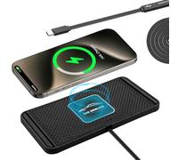 VOBOR Chargeur Induction Voiture, 10W Tapis de Charge sans Fil Rapide Antidérapant, Support Telephone Voiture Induction Universel pour Casques de Téléphone Portable, etc. (TypeC 1m)