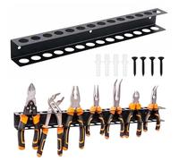 VOBOR Porte Outils Mural 40cm 14 Trous, Trou ∅ 23mm, Support Porte Pinces avec Vis et Tubes D'expansion, pour Garage, Atelier et Salle À Outils, Modèle A
