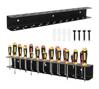 VOBOR Porte Outils Mural 40cm 23 Trous, Trou ∅ 7.7mm, Support Porte Pinces avec Vis et Tubes D'expansion, pour Garage, Atelier et Salle À Outils, Modèle B