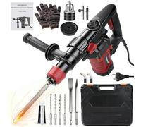 VOBOR SDS-Plus Marteau Perforateur 1300W, 6J, 6 Vitesses, 4 Fonctions, Capacité de Perçage Béton 32 mm, Embrayage de Sécurité & Technologie Anti-vibration, Inclus Burins, Forêts et Sac à Outils