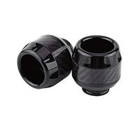VOBOR Top Block Moto, 1 Paire De Protections Contre Les Accidents De Moto, Curseurs De Cadre De Fourche Avant en Fibre De Carbone pour Moto(Noir)