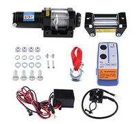 VOBOR Treuil électrique 12 V, 4000 lbs avec télécommande radio, câble métallique WB 4,8 mm x 15 m, commande filaire, kit de treuil de récupération électrique, idéal pour ATV, remorque, camion, voiture