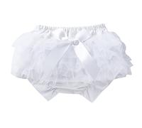 Vobozeany Bébé Filles Culotte Bloomer Coton Nouveau-Né Tutu Short à Volant Dentelle Noeud Couvre-Couche Shorty Boxer Bas de Pyjama