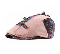 Vobozeany Béret Femme Ethnique Chic Printemps été Casquette à visière Femme Vintage Béret Casquette Basque Plate Lvy Chapeau