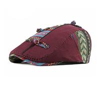 Vobozeany Béret Femme Ethnique Chic Printemps été Casquette à visière Femme Vintage Béret Casquette Basque Plate Lvy Chapeau