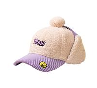 Vobozeany Chapeau Hiver Chaud Enfants Casquette de Baseball Ajustable Bonnet avec Visière Mignonne Coupe-Vent Oreillette Beanie pour Filles Garçons 3-10 Ans