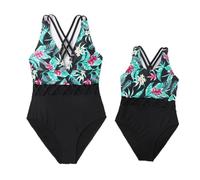 Vobozeany Mère Fille Maillots de Bain Parent Enfant Une Pièce Bikini Set Push Up Sexy Monokinis Femme Enfants 2-12 Ans