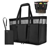 VOBUKE Grand Sac de Plage Femme XXL Imperméable Tote Bag avec Zip et Partition Humide Maille Beach Bag Anti-Sable Pliable Main Sac Homme Plusieurs Poches pour Piscine Provisions Voyage Camping Plage