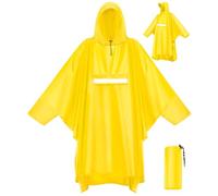 VOBUKE Poncho Pluie Imperméable avec Capuche et Poche Cape Réutilisable Poncho Légère Respirant Veste Coupe-Pluie avec Bande Réfléchissante Poncho de Pluie Unisexe pour Randonnée Camping Vélo