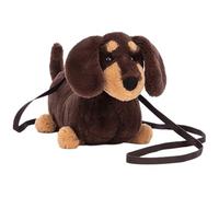 Vobumix À Main en Peluche Teckel, À Bandoulière pour Chien Mignon, À Main en Peluche pour Animaux en Peluche, À Bandoulière pour Chiot en Fourrure pour Enfants