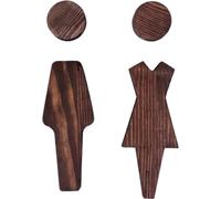 Vobumix Autocollants Muraux Signes De Toilette 2 Pièces, Panneau De Toilette pour Hommes Femmes, Panneaux De Porte De Salle De Bains en Bois Massif, Autocollants Muraux, Plaques De Toilettes