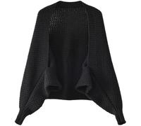 Vobumix Châle Doux avec Manches pour Femme, Écharpe Légère Confortable, Élégant, Chaud, Tricoté, Ouvert sur Le Devant, Poncho, Cape, Automne-Hiver, Châles Chauds