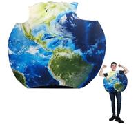 Vobumix Costume De Globe De Planète Terre, Costume De Nouveauté pour Adulte, Une Pièce, Tenue De Carte du Monde, Costume De Fête Amusant pour Halloween, Carnaval