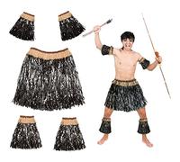 Vobumix Costume De Jungle Africaine, Jupe en Herbe Hawaïenne, Costumes De Danse Sauvage, Robe Hula pour Femmes, Décorations De Déguisement