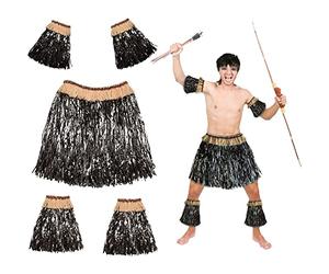 Vobumix Costume De Jungle Africaine, Jupe en Herbe Hawaïenne, Costumes De Danse Sauvage, Robe Hula pour Femmes, Décorations De Déguisement