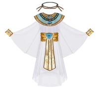 Vobumix Costume De Princesse Égyptienne Cléopâtre pour Filles, Tenue sur Le Thème De L'égypte pour Halloween, Carnaval, Fête De Semaine du Livre Événements