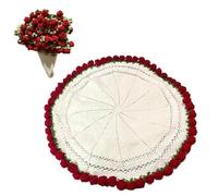 Vobumix Couverture Bouquet De Roses Au Crochet, Jeté Fleuri, Décoration pour Saint-Valentin, Un Mariage Ou Un Anniversaire.