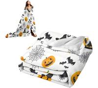 Vobumix Couverture en Flanelle Douce pour Halloween, Jolie Couverture d'automne pour Maison, Le Bureau, Le Canapé, Le Lit, Chaise, Décoration d'halloween
