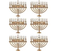 Vobumix Hanukkah Ronds De Serviette, 6 Pièces Porte-Serviettes De Fête Juive De Chanouka Porte-Serviettes en Forme De Chandelier Porte-Serviettes Porte-Boucle De Serviette pour Fête