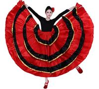 Vobumix Jupe De Danse Espagnole, Grande Jupe Pivotante, Costume De Danse Flamenco pour Dames, Spectacle De Danse Espagnole