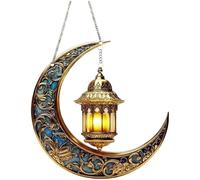 Vobumix Lanterne De Lune du Ramadan, Pendentif Suspendu pour L'aïd, Décoration De Porte pour Les Fêtes Islamiques Musulmanes, pour Maison Le Jardin.