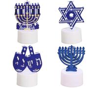 Vobumix Lot De 4 Bougies LED Hanoucca À Piles pour Décoration De Hanoucca, Idéales pour Une Chambre À Coucher Ou Une Maison Juive
