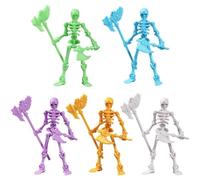 Vobumix Lot De 5 Figurines d'action Squelettes Mobiles, Squelettes Humains, Jouets d'halloween pour Collectionneurs, Décoration De Bureau Ou D'étagère