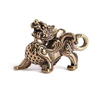 Vobumix Mini Ornement Rétro Pi Xiu en Laiton, Pixiu Volant Chinois Ancien, Ornements De Décoration pour Maison, Figurines d'animaux en Cuivre, Statue Feng Shui